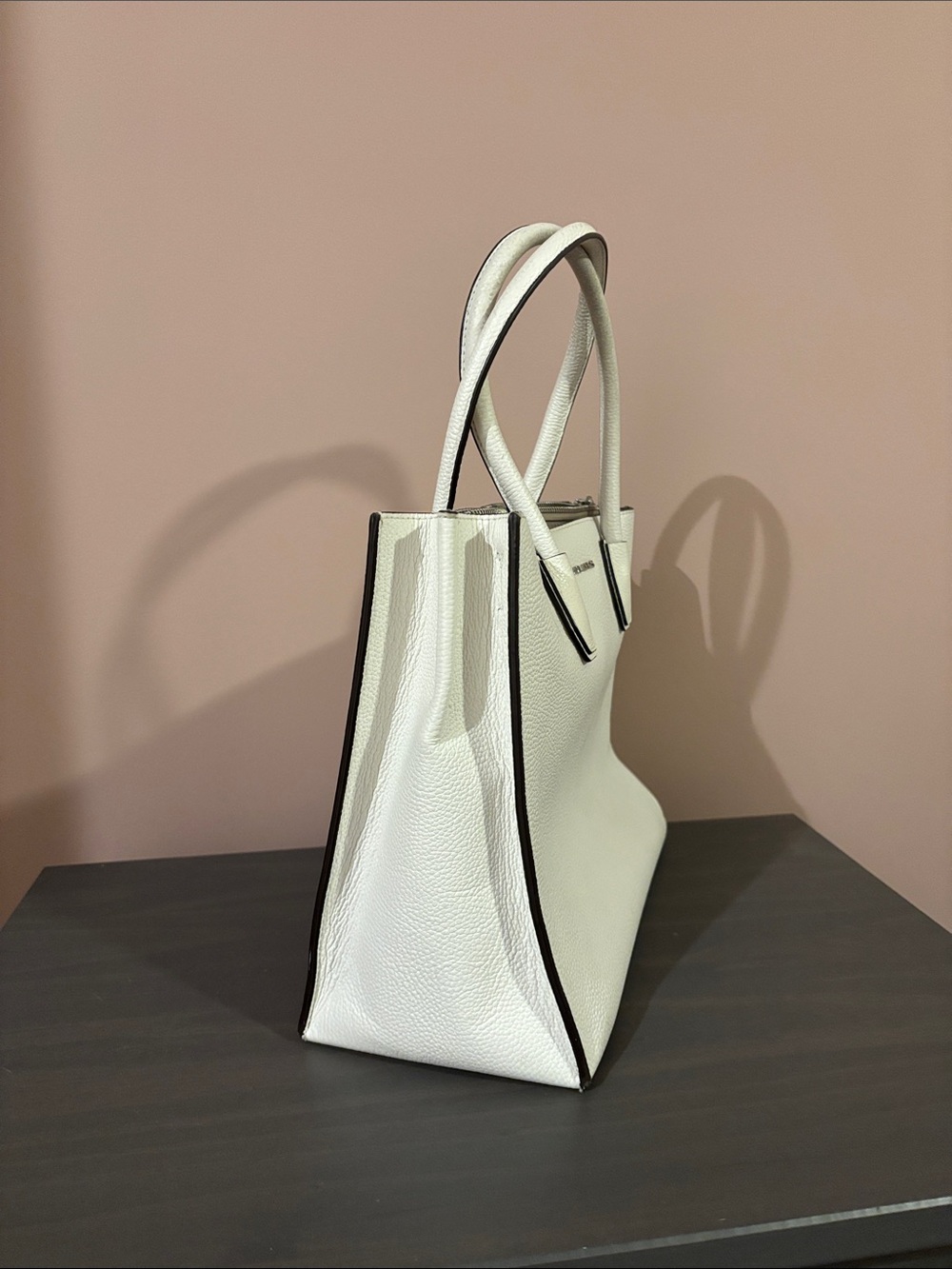 Michael Kors White Leather Pebbled Tote - Picture 3 of 8